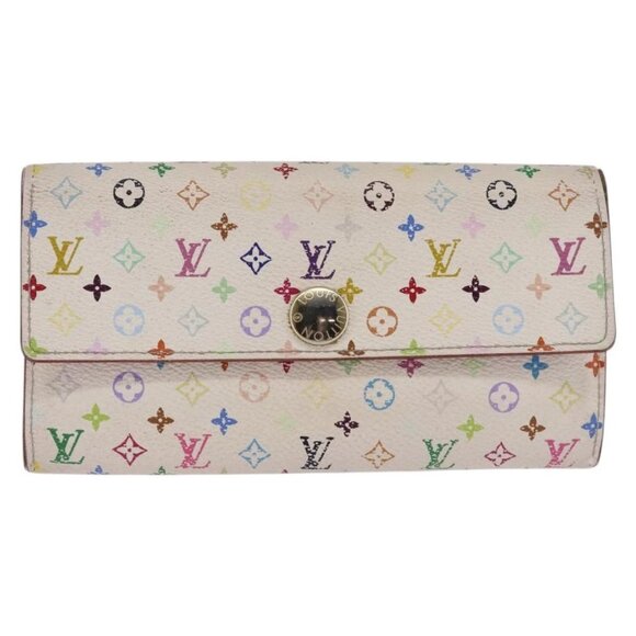 LOUIS VUITTON Multicolor Portefeuille Sarah Wallet White - Picture 2 of 16